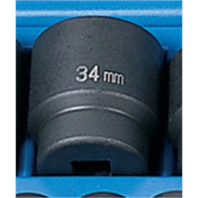 GRE2034M image(0) - Grey Pneumatic 1/2" Drive x 34mm Standard     Socket
