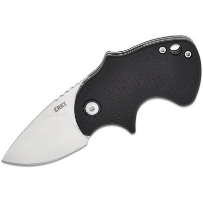 CRK7930 image(0) - CRKT (Columbia River Knife) Orca D2 Satin Plain Blade Assisted Folding Knife with Liner Lock Glass-Reinforced Nylon Handle - Black