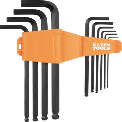 KLEBLS10M image(0) - Klein Tools Long Ball-End Hex Key Set, Metric, 10-Piece