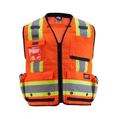 MLW48-73-5165 image(1) - Milwaukee Tool Class 2 Surveyor's High Visibility Orange Safety Vest - S/M