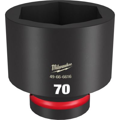 MLW49-66-6616 image(0) - Milwaukee Tool SHOCKWAVE Impact Duty  1"Drive 70MM Standard 6 Point Socket