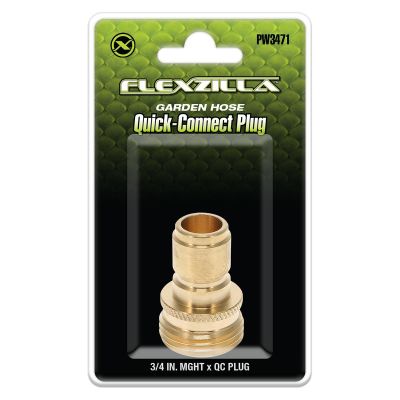 LEGPW3471 image(0) - Flexzilla Quick-Connect Plug, 3/4" MGHT x Quick-Connect Plug, Brass