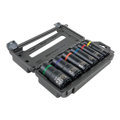 KLE66010 image(0) - Klein Tools 2-In-1 Impact Socket Set, 12-Point, 6-Piece