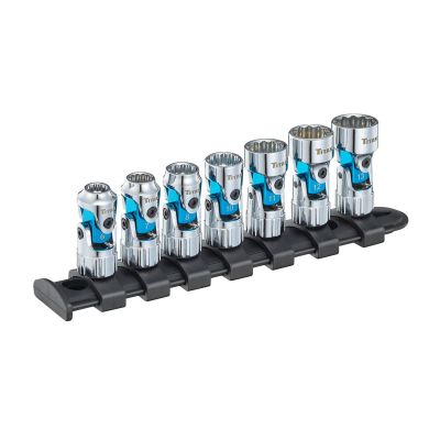TIT66840 image(0) - Titan 7 pc. 1/4 in. Drive MM Auto-Flex&trade; Universal Socket Set