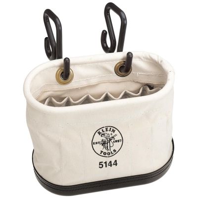 KLE5144BHB image(0) - Klein Tools Hard-Body Bucket, 15 Pocket Oval Bucket with Kickstand