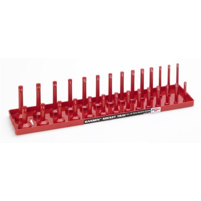 HNE1201 image(0) - Hansen Global 1/2 Inch Standard 2 Row Regular/Deep Socket Holder Tray - Red