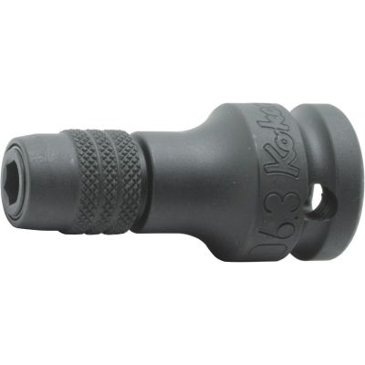 KKN14142-D6-3 image(0) - Ko-ken USA 14142-D6.3 1/2 Sq. Dr. Adaptor 1/4 For 1/4H Bit Length 55mm Locking Quick release