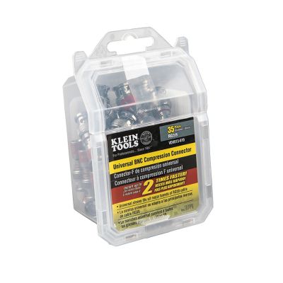KLEVDV813619 image(0) - Klein Tools Universal BNC Compression Connectors RG59 35-Pack
