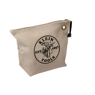 KLE5539LRED image(0) - Klein Tools Zipper Bag, Large Canvas Tool Pouch, 18-Inch, Red
