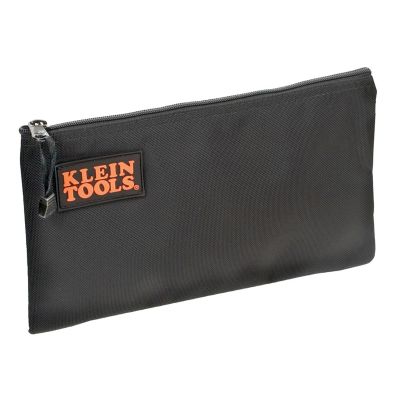 KLE5139L image(0) - Klein Tools Zipper Bag, Top-Grain Leather Tool Pouch, 12-1/2-Inch