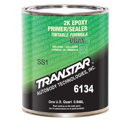 TRP6134 image(0) - Transtar Autobody Products 6134 - 2K Epoxy Primer Sealer/Groundcoat - 1 qt Can - Gray - 1:1:10 Mixing - 520 sq-ft/ Gallon at 1 mil Coverage
