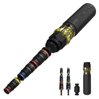 KLE32930 image(0) - Klein Tools Magnetic Color-Coded Power Nut Setters, 6-Piece Set