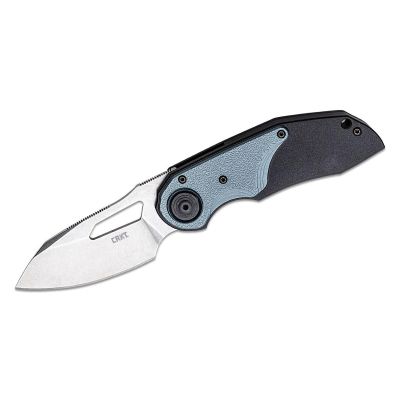 CRK5410 image(0) - CRKT (Columbia River Knife) Attaboy D2 Stonewash Plain Blade Assisted Folding Knife with Deadbolt Lock Glass-Reinforced Nylon Handle - Black/Silver
