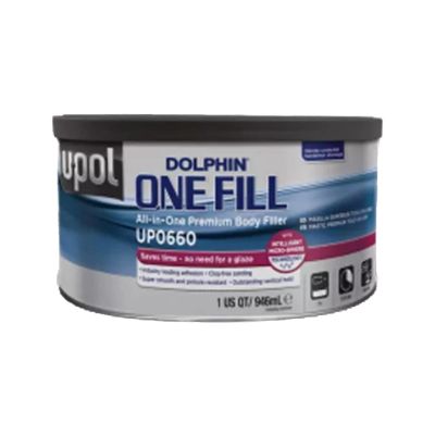 UPO0660 image(0) - U Pol Products Dolphin UP0660 Premium All-In-One Body Filler - 1 quart Tin - Off-White Paste