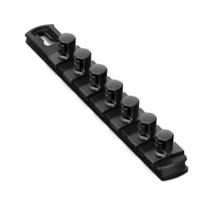 ERN8428 image(0) - Ernst Mfg. 8 Inch Socket Organizer and 7 Socket Clips - 1/2 Inch - Black
