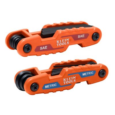 KLE70540M image(0) - Klein Tools Compact Folding Hex Key Set, 8-Key, Metric Sizes