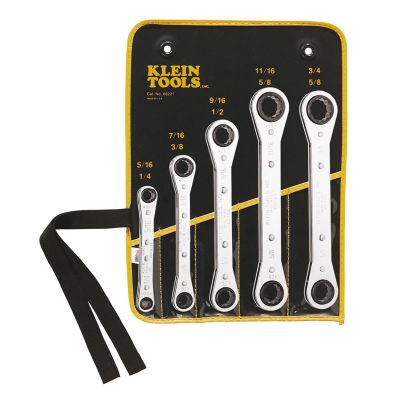 KLE68216 image(0) - Klein Tools 4-in-1 Ratcheting Wrench Set, SAE, 2-Piece