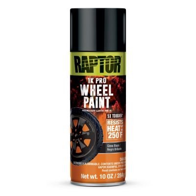 UPO4909 image(0) - U Pol Products RAPTOR 1K Wheel Paint Gloss Black 10oz