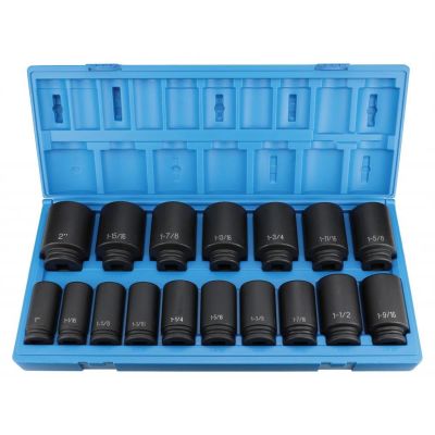 GRE8017D image(0) - Grey Pneumatic 3/4" Dr. 17 Piece Deep Fractional Set 1"-2"