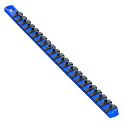 ERN8403 image(0) - Ernst Mfg. 18&rdquo; Socket Organizer and 22 Twist Lock Clips - Blue - 1/4&rdquo;