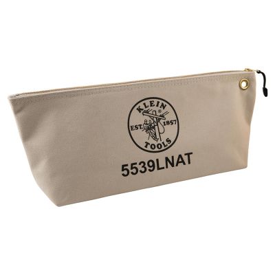 KLE5539LBLU image(0) - Klein Tools Zipper Bag, Large Canvas Tool Pouch, 18-Inch, Blue