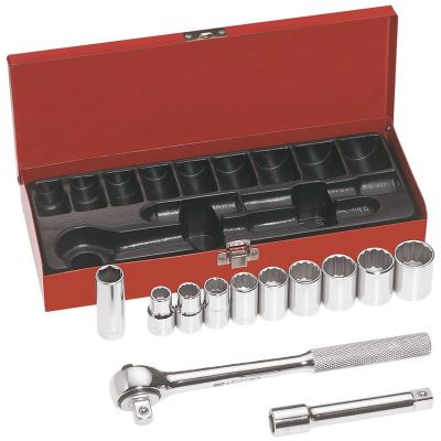 KLE65510 image(0) - Klein Tools 1/2-Inch Drive Socket Wrench Set, 12-Piece