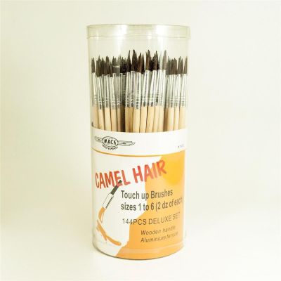 MAB1930 image(0) - Mack Brushes 1930 Camel Hair Open Stock Watercolor Touch-Up Brush Set, #1, #2, #3, #4, #5, #6 Brush, Wood Handle