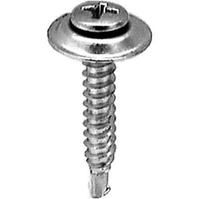 AVC11451 image(0) - AUVECO 11451 Phillips Oval/Sems Head Teks Point Countersunk Washer Tapping Screw, #8 Screw x 1 in L, Chrome