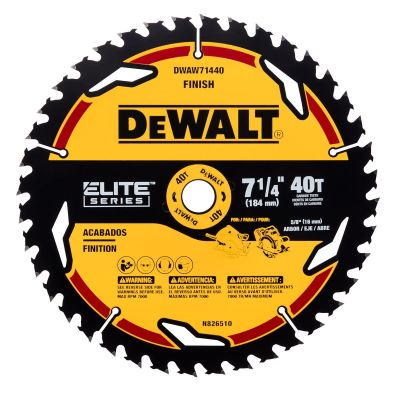 DWTDWAW71440 image(0) - DEWALT ELITE SERIES  7 1/4IN 40T Circular Saw Blade