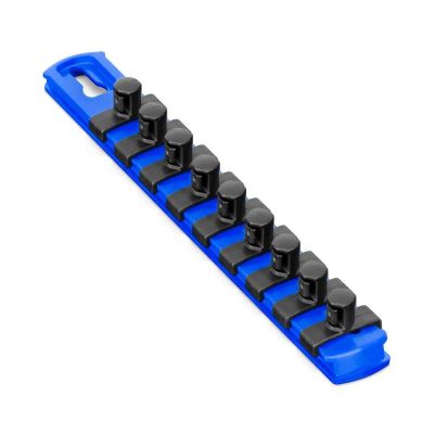 ERN8408 image(0) - Ernst Mfg. 8 Inch Socket Organizer and 9 Socket Clips - 3/8 Inch - Blue