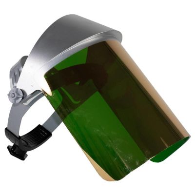 OBR148R image(0) - Oberon Face Shield with Ratcheting Headgear - Heat Reflective - Window: Green Gold