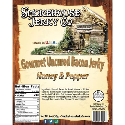 THS749916 image(0) - Tender Heifer Snack Co. Honey Pepper Gourmet Uncured Bacon Jerky - 2 Ounce