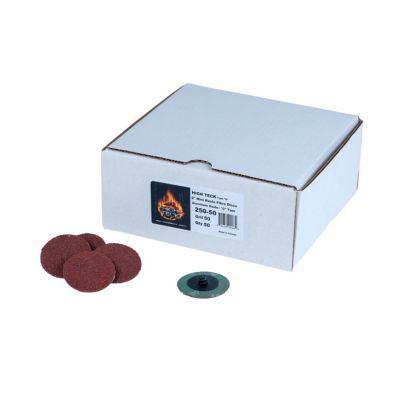 HIT250-50 image(0) - High Teck Products 250-50 R-Style Disc, 2 in Dia, 50 Grit, Aluminum Oxide, Polymer Backing