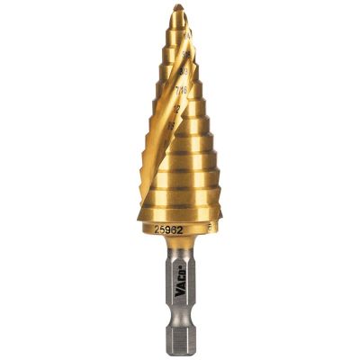 KLE25962 image(0) - Klein Tools 12-Step Drill Bit, Double-Fluted, 3/16-Inch to 7/8-Inch