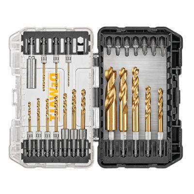DWTDD5165 image(0) - DEWALT IMPACT READY 23Pc Hex Titanium Nitride Coating Drill Bits Set