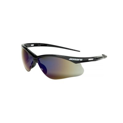 SRW50009 image(0) - Jackson Safety Safety Glasses - SG Series - Blue Mirror Lens - Black Frame - Hardcoat Anti-Scratch - Outdoor