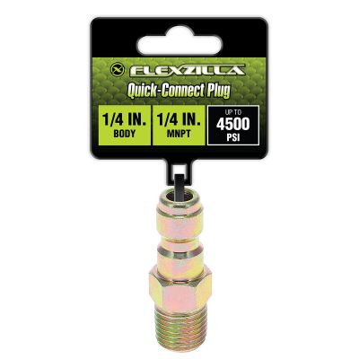 LEGPW3571 image(0) - Flexzilla Quick-Connect Plug, 1/4" Body x 1/4" MNPT, Steel