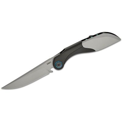CRK5670 image(0) - CRKT (Columbia River Knife) Fial 12C27 Bead Blast Plain Blade Folding Knife with Liner Lock and Wine Key Stainless Steel Handle - Black/Silver