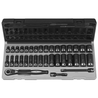 GRE81635MRD image(0) - Grey Pneumatic 3/8" Drive 35 Piece Metric Std & Deep Duo-Socket Set - 6 Point