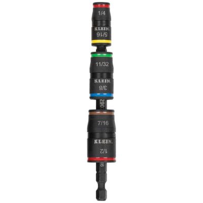 KLE32910RCHT image(0) - Klein Tools 7-in-1 Impact Rated Flip Socket Set with Ratcheting Handle