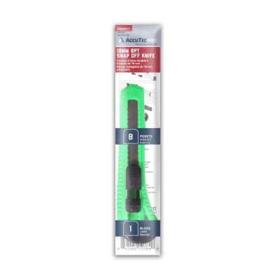 ASRAPTL-4000 image(0) - AccuTec Pro AccuTec Pro 8PT 18MM Snap-Off Knife with 1 Blade Assorted Colors "Bagged" CJAR=CA (25BG/CJAR)