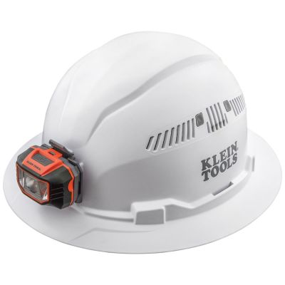 KLE60401T2 image(0) - Klein Tools Class C Type-2 Hard Hat, Vented Full Brim Style with Chin Strap, White