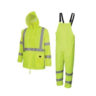 SRWV1080360U-L image(0) - Pioneer 150D Oxford Poly/PVC Waterproof Rainsuit  - Color:  Hi-Viz Yellow/Green  - Size: L