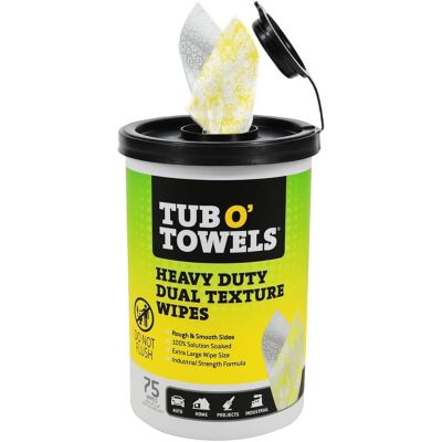 FDPTW75-DT image(0) - TUB O' TOWELS Heavy Duty Dual Texture 75 Count Wipes 10-inch x 12-inch