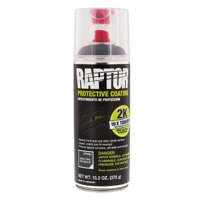 UPO4884 image(0) - U Pol Products RAPTOR UP4884 2K Bedliner Aerosol, 13.2 oz Aerosol Can, Basalt Gray, 14.5 sq-ft Coverage