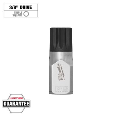 MLW45-34-1149 image(0) - Milwaukee Tool 3/8 Inch Drive 18mm Triple Square Bit Socket