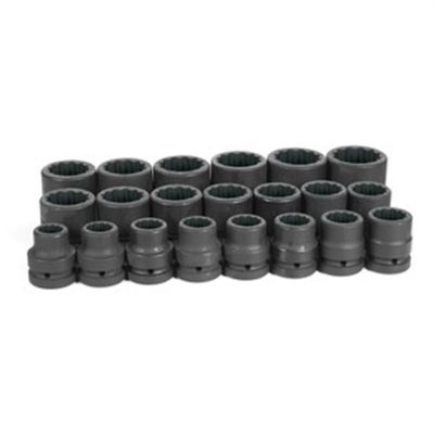 GRE9121 image(0) - Grey Pneumatic 1" Drive 21 Piece Fractional Set 3/4" to 2" - 12 Point