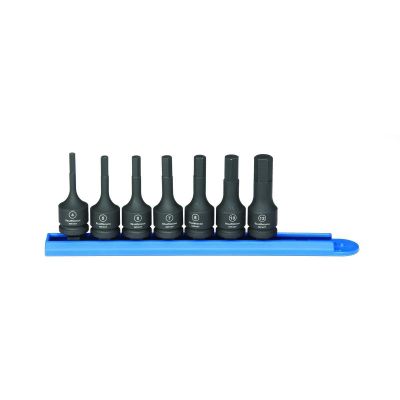 KDT84912 image(1) - GearWrench 7 Piece 3/8 Inch Drive Hex Bit Impact Metric Socket Set