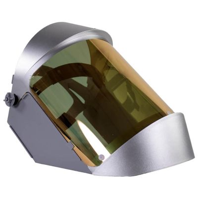 OBR125AFR500AGCHRBIB image(0) - OBERON Face Shield with Ratcheting Headgear - Heat Reflective - Window: Clear Gold Anti-Fog - With Side Shield Extenders, Aluminized Gap Cover and  Heat Reflective Face Shield Bib