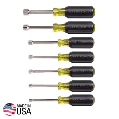 KLE631 image(0) - Klein Tools Nut Driver Set, 3-Inch Shafts, Cushion-Grip, 7-Piece